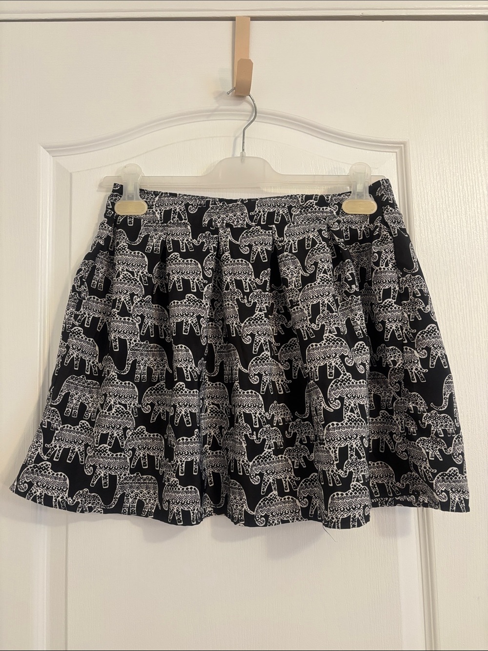 Aeropostale Black and White Elephant Print Skirt